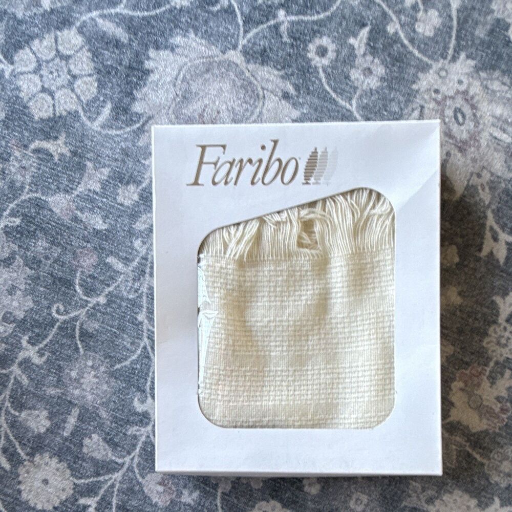 FARIBO Vintage 80s/90s Wool Blend Afghan Throw Blanket Possibly new?